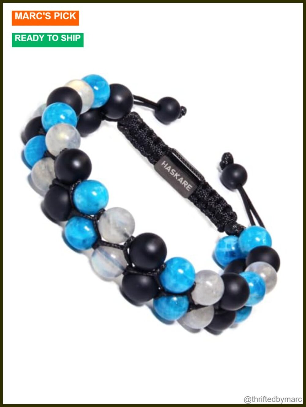 Natural Stone Beaded Bracelet Adjustable Yoga Meditation Stress Relief Gift